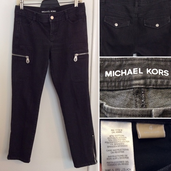 Michael Kors Denim - 🎉H/P🎉Michael Kors Black Cargo Dark Wash Jeans